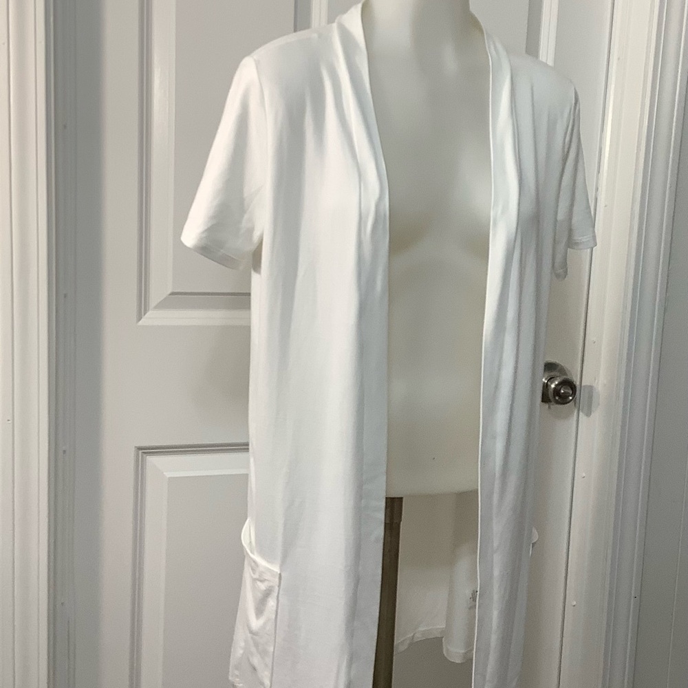 White Open-Front Cardigan